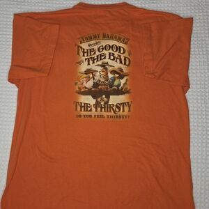 Tommy Bahama Crew Neck Relax T-Shirt The Good The Bad & The Thirsty Orange Large